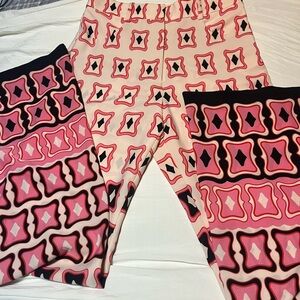 Stylish Pink Geometric Kids Leggings
